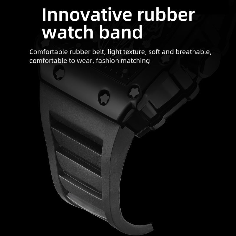 Luxury Black Skeleton Watch